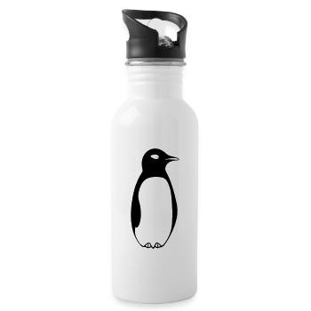 Pinguin - Trinkflasche mit integriertem Trinkhalm - Weiß - Rechts