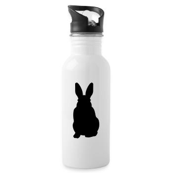 Kaninchen - Trinkflasche mit integriertem Trinkhalm - Weiß - Rechts