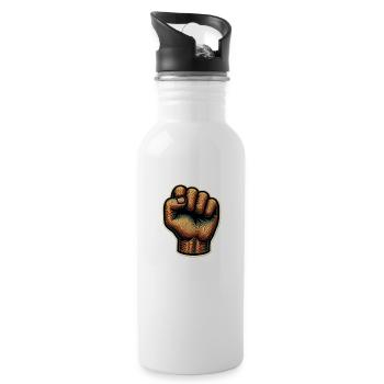 Faust - Trinkflasche mit integriertem Trinkhalm - Weiß - Rechts