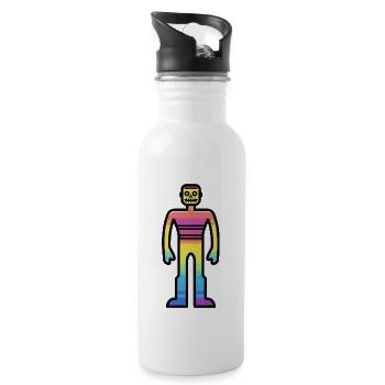 Zombie Halloween Symbol Colorful - Water bottle with straw - white - Right