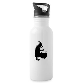 hexe - Trinkflasche mit integriertem Trinkhalm - Weiß - Rechts