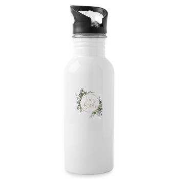 Équipe Bride! Cercle d’eucalyptus - Gourde avec paille intégrée - blanc - Droite