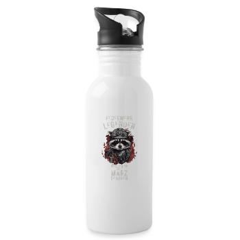 Feuerwehr Legenden sind im März geboren - Trinkflasche mit integriertem Trinkhalm - Weiß - Rechts