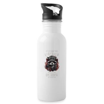 Feuerwehr Legenden sind im Oktober geboren - Trinkflasche mit integriertem Trinkhalm - Weiß - Rechts