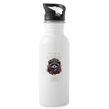 Feuerwehr Legenden sind 1981 geboren - Trinkflasche mit integriertem Trinkhalm - Weiß - Rechts