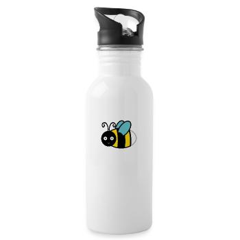 Sweet bumblebee - Water bottle with straw - white - Right