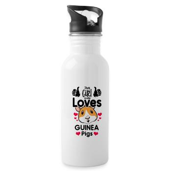 This Girl Really Loves Guinea Pigs Animal Lover Pe - Trinkflasche mit integriertem Trinkhalm - Weiß - Rechts