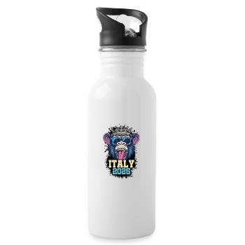 Italien 2025 Affe - Trinkflasche mit integriertem Trinkhalm - Weiß - Rechts