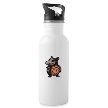 Gürteltier Halloween Lustig Zombie - Trinkflasche mit integriertem Trinkhalm - Weiß - Rechts