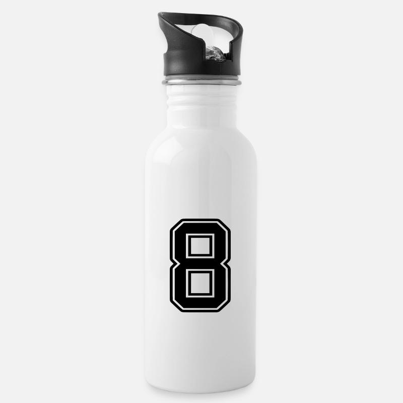 8 - Trinkflasche mit integriertem Trinkhalm - Weiß
