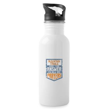 Mountain Trails Are the Answer to All My Prayers - Water bottle with straw - white - Right