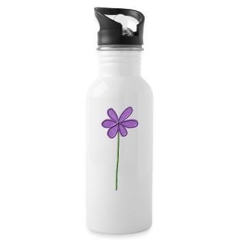 Fleur violette avec un léger dégradé - Gourde avec paille intégrée - blanc - Droite