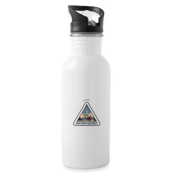 Südharz Merch - Ravensberg Bad Sachsa - Trinkflasche mit integriertem Trinkhalm - Weiß - Rechts