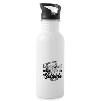 Heute werf ich mich in Schorle Dubbeglas Pfalz - Trinkflasche mit integriertem Trinkhalm - Weiß - Rechts