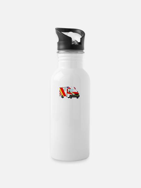 RTW - Trinkflasche mit integriertem Trinkhalm - Weiß