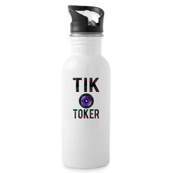 TIK TOKER TIK TOK - Water bottle with straw - white - Right