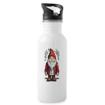 Gnome de Noël rétro à Noël - Gourde avec paille intégrée - blanc - Droite
