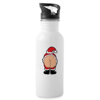 Santa Claus Christmas Santa - Water bottle with straw - white - Right