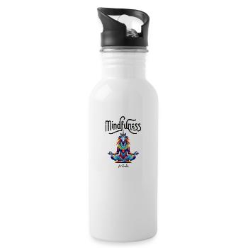 Mindfulness My Formula: Geometric Unicorn Meditati - Water bottle with straw - white - Right