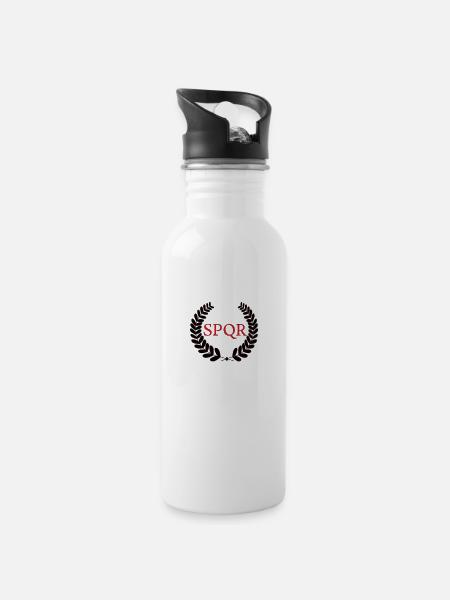Lorbeer SPQR - Gourde avec paille intégrée - blanc