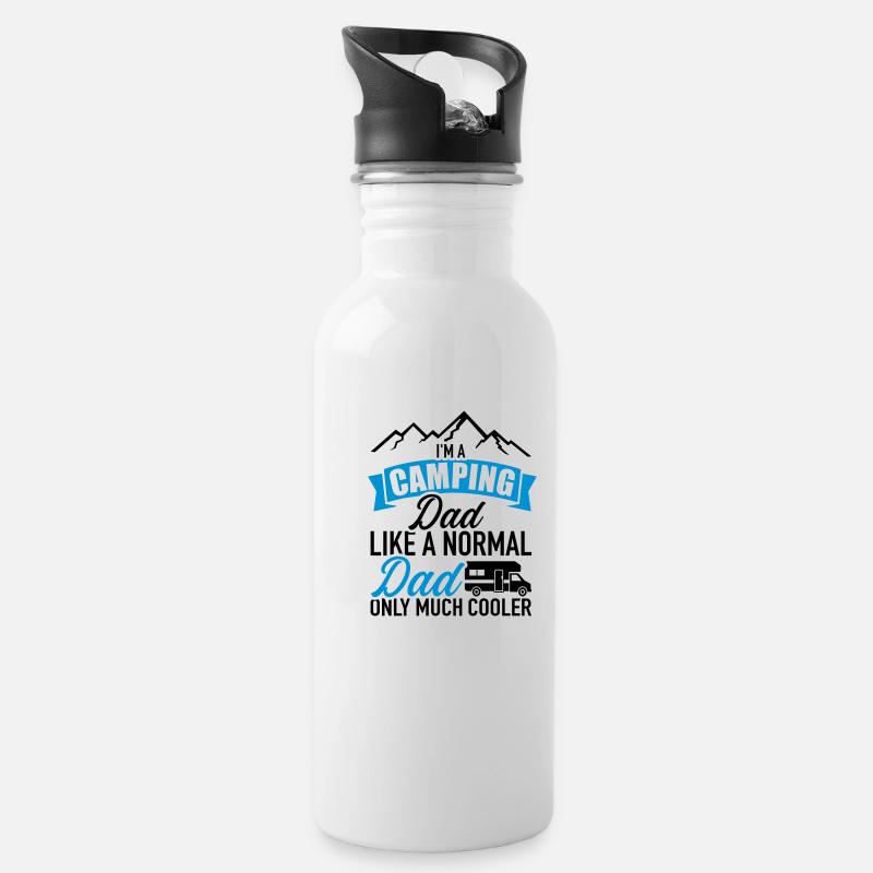 Wohnmobil - Trinkflasche mit integriertem Trinkhalm - Weiß