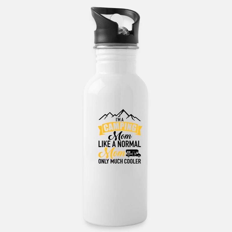 Wohnmobil - Trinkflasche mit integriertem Trinkhalm - Weiß