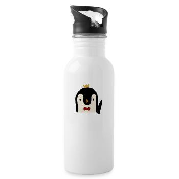 mignon pingouin design mignon pingouin animal doux - Gourde avec paille intégrée - blanc - Droite
