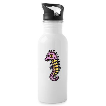 Seahorse Halloween Animal - Water bottle with straw - white - Right