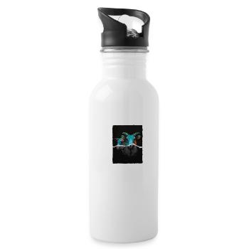 Schaf Porträt - Trinkflasche mit integriertem Trinkhalm - Weiß - Rechts