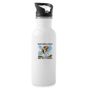 Making Squirrels Nervous Since The 17th Century - Trinkflasche mit integriertem Trinkhalm - Weiß - Rechts
