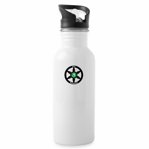 RSClogoRandweissDick - Trinkflasche mit integriertem Trinkhalm