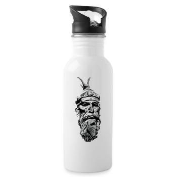 Skënderbeu - Trinkflasche mit integriertem Trinkhalm - Weiß - Rechts