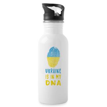 Ukraine is in my DNA / Gift Idea - Water bottle with straw - white - Right
