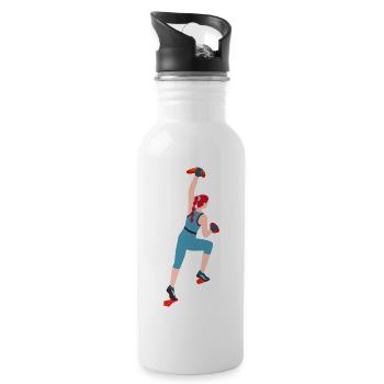 Klettern, Boulder, Sportklettern, Kletterwand Top - Trinkflasche mit integriertem Trinkhalm - Weiß - Rechts