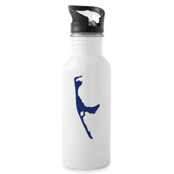 sylt blau - Trinkflasche mit integriertem Trinkhalm - Weiß - Rechts