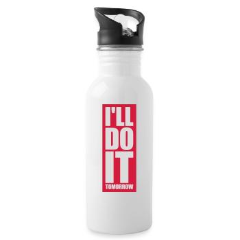 Citation de Do It Tomorrow - Gourde avec paille intégrée - blanc - Droite