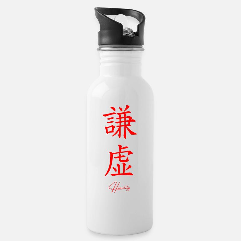 Japonais - Gourde avec paille intégrée - blanc