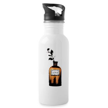 Love from the bottle - Water bottle with straw - white - Right