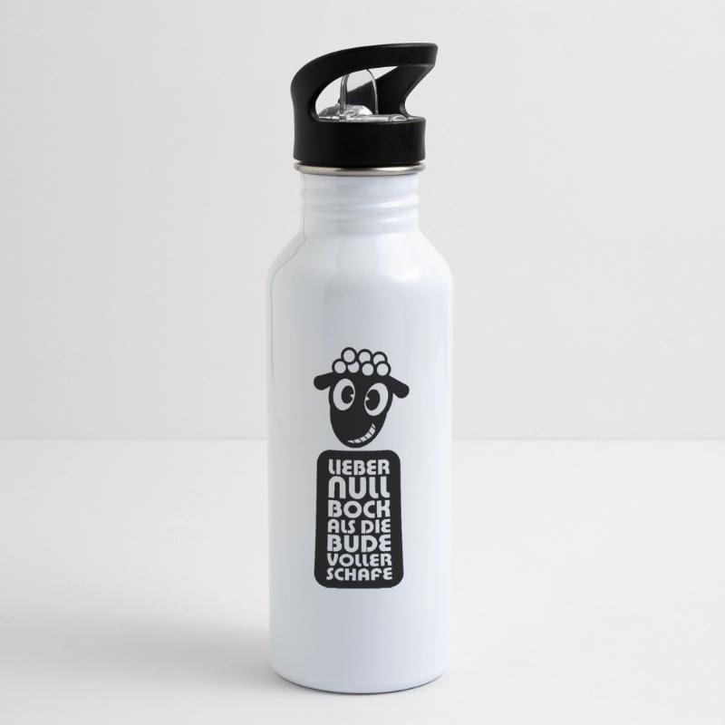 Null Bock Trinkflasche mit integriertem Trinkhalm
