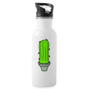 Cactus Plant Prickly Spiny Deserts Cacti - Water bottle with straw - white - Right