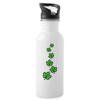 Ahornblatt Herbstlich Blätter - Trinkflasche mit integriertem Trinkhalm - Weiß - Rechts