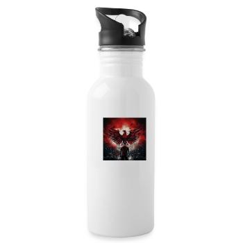 Adler - Trinkflasche mit integriertem Trinkhalm - Weiß - Rechts