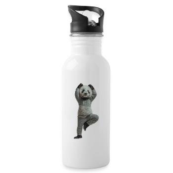 Panda - Trinkflasche mit integriertem Trinkhalm - Weiß - Rechts