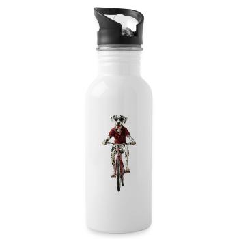 Dalmatiner - Trinkflasche mit integriertem Trinkhalm - Weiß - Rechts
