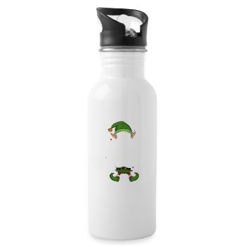The Mama Elf Party Family Group Matching Mother - Water bottle with straw - white - Right