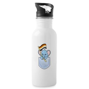 Éléphant en poche Gay Bear Pride - Gourde avec paille intégrée - blanc - Droite