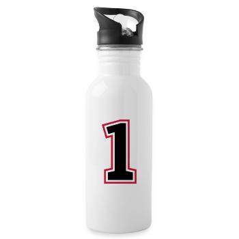 1 number - Water bottle with straw - white - Right