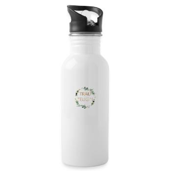Trauzeugin! personalisierbar - Trinkflasche mit integriertem Trinkhalm - Weiß - Rechts