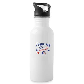 Je peux pas j´ai Bridge Bridgeur carte cadeau - Gourde avec paille intégrée - blanc - Droite