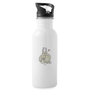VEGI POWER BUNNY STUDIOHAKA - Trinkflasche mit integriertem Trinkhalm - Weiß - Rechts